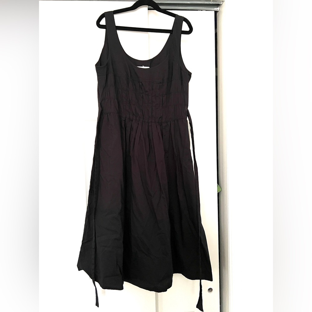 Vince Black Sleeveless Midi Dress with Side Ties